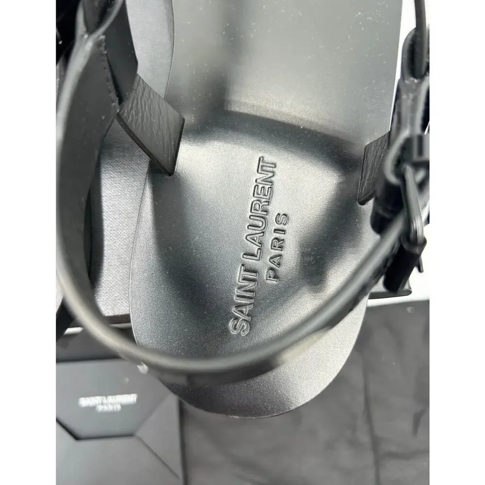 Men's Saint Laurent Ysl CASSANDRE thong sandals size 44 made in Italy